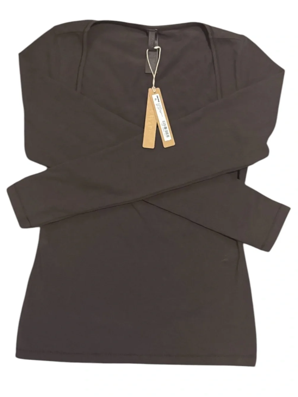 SKIMS Cotton Jersey Scoop Neck Long Sleeve Top Iron  Medium M NWT - Picture 3 of 5